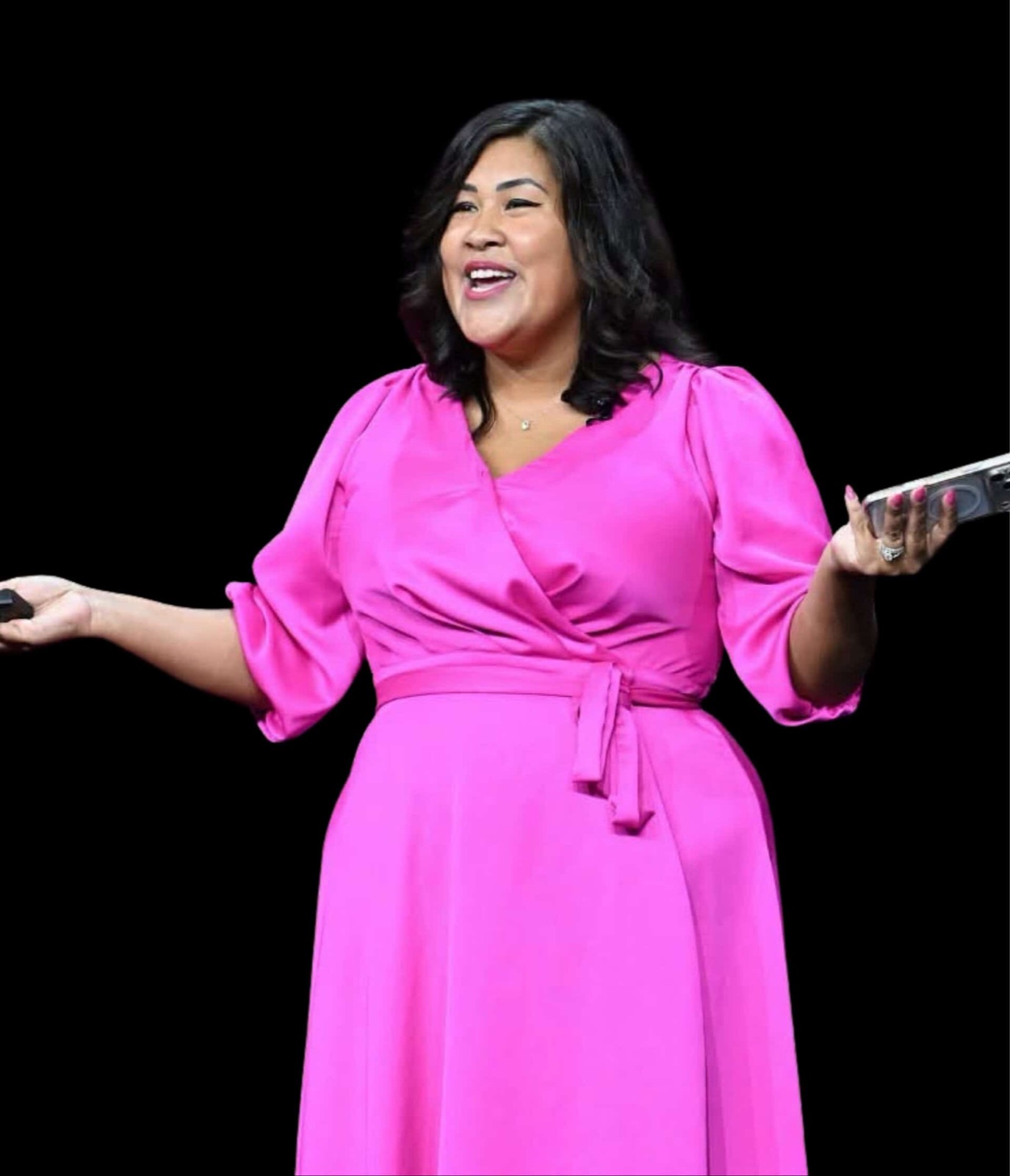Flor De Maria McNally speaking on stage